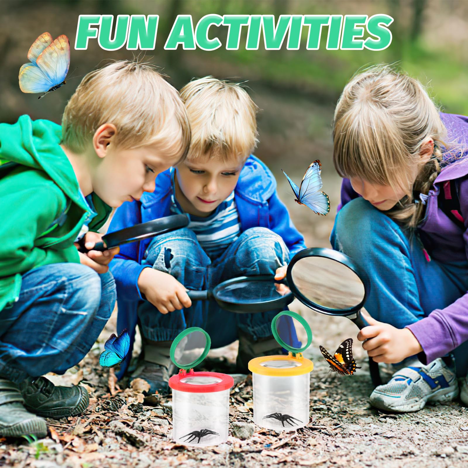 Zikenis 2 Pezzi Scatola d'Ingrandimento per Insetti,acchiappa-insetti,lente di ingrandimento per bambini,Scatola di osservazione degli,per attività all'aperto,esplorazione della natura e della scienza