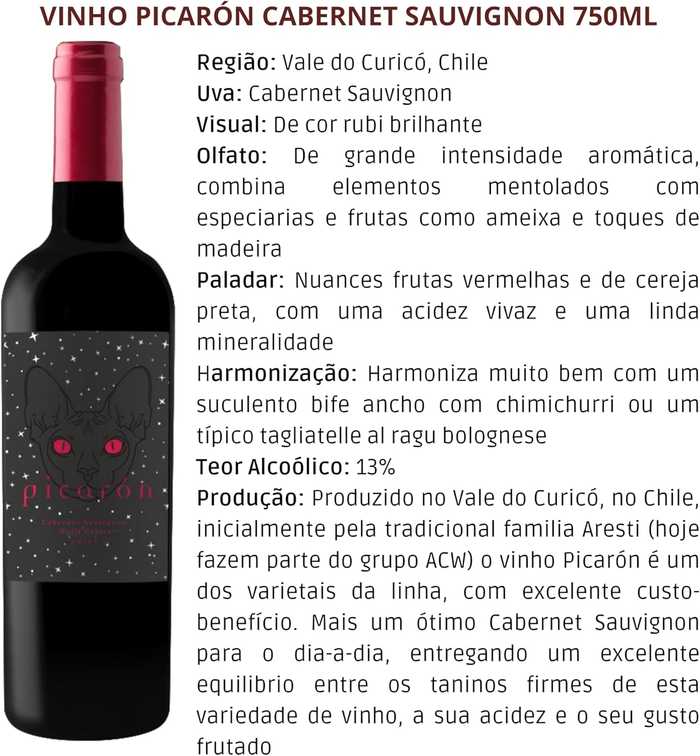 815l7qwhsWL._AC_SL1500_ Picarón Cabernet Sauvignon: Review Completo do Vinho Chileno em 2025
