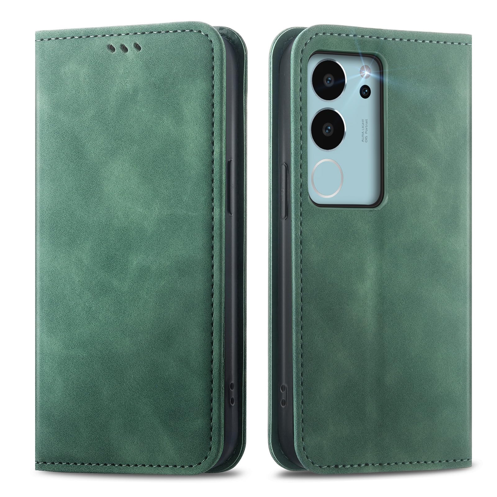 MOJIA Handyhülle Für Vivo V29 5G – PU Leder Brieftaschenhülle Mit Ständer & Kartenfächern