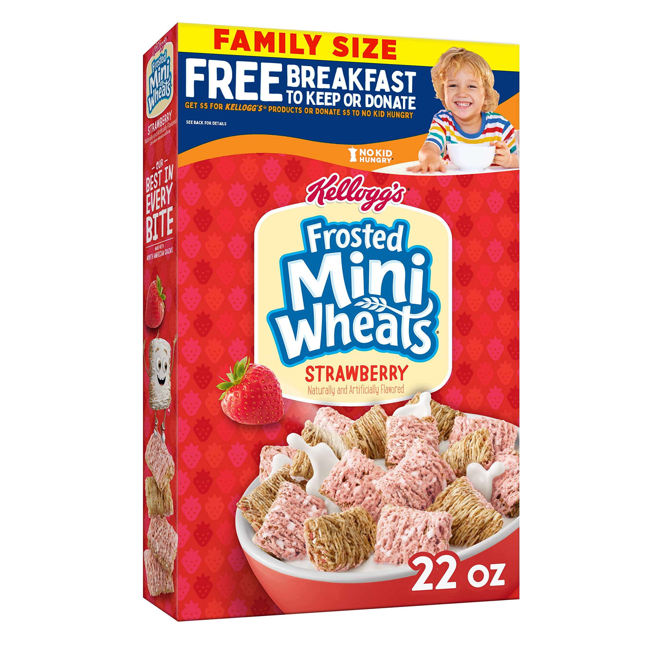 Kellogg's Frosted MiniWheats Breakfast Cereal, High Fiber Cereal, Kids Snacks, Family Size