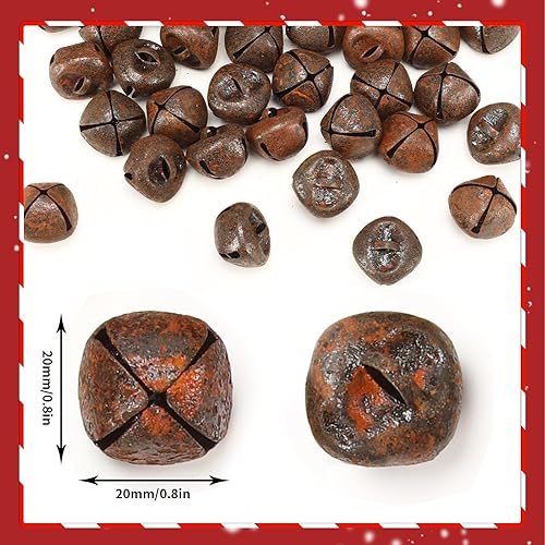 Miniatura 8 de 50 cascabeles de cascabel de Augshy de 45 pulgadas, campanas de manualidades a granel para decoración de Navidad, hogar y mascotas, suministros de