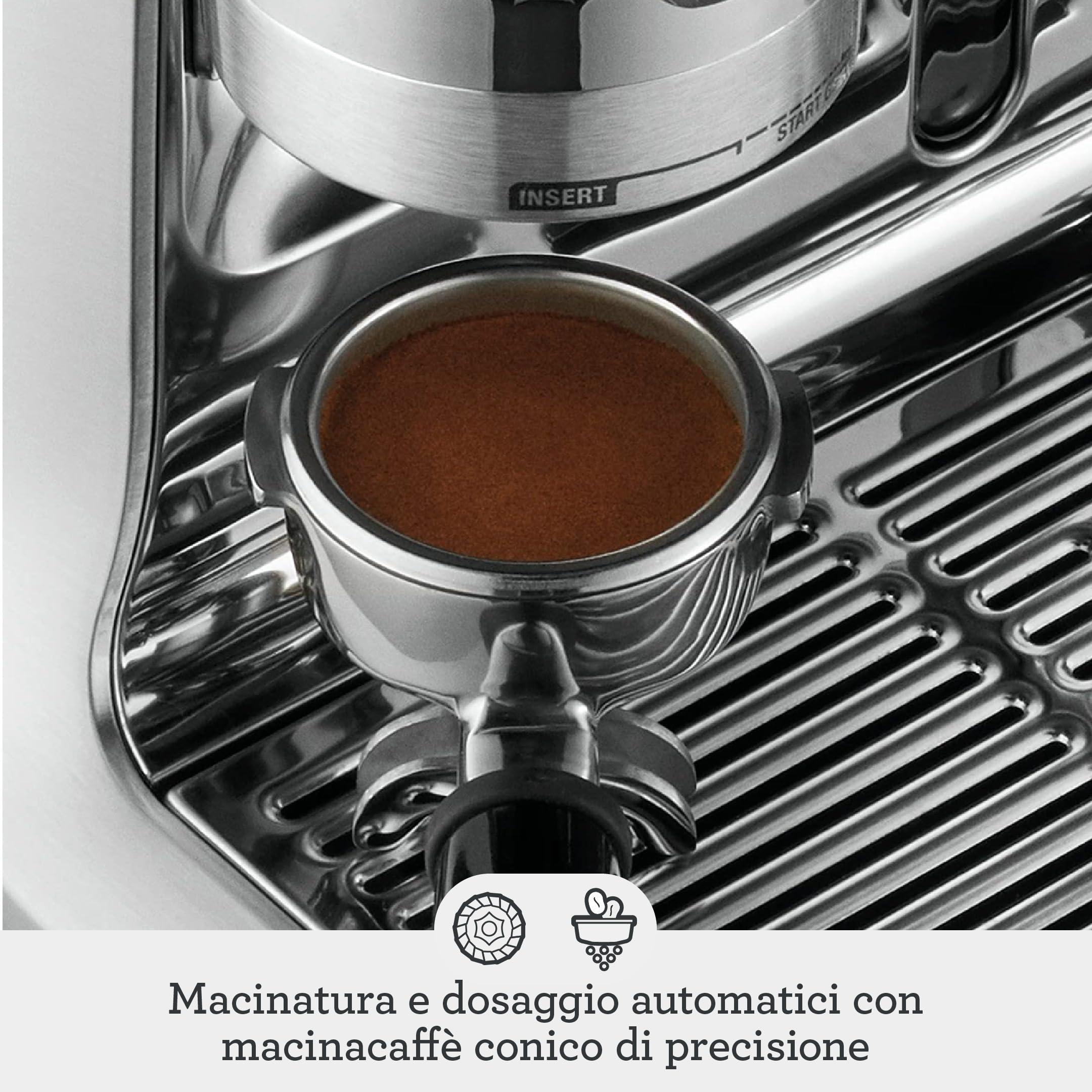 Sage - The Barista Pro - Macchina Caffè in Grani con Macinacaffè a 30 Impostazioni, Pompa a 15 Bar, Riscaldamento ThermoJet in 3 Secondi e Schiumatura Manuale del Latte - Acciaio Inox Spazzolato