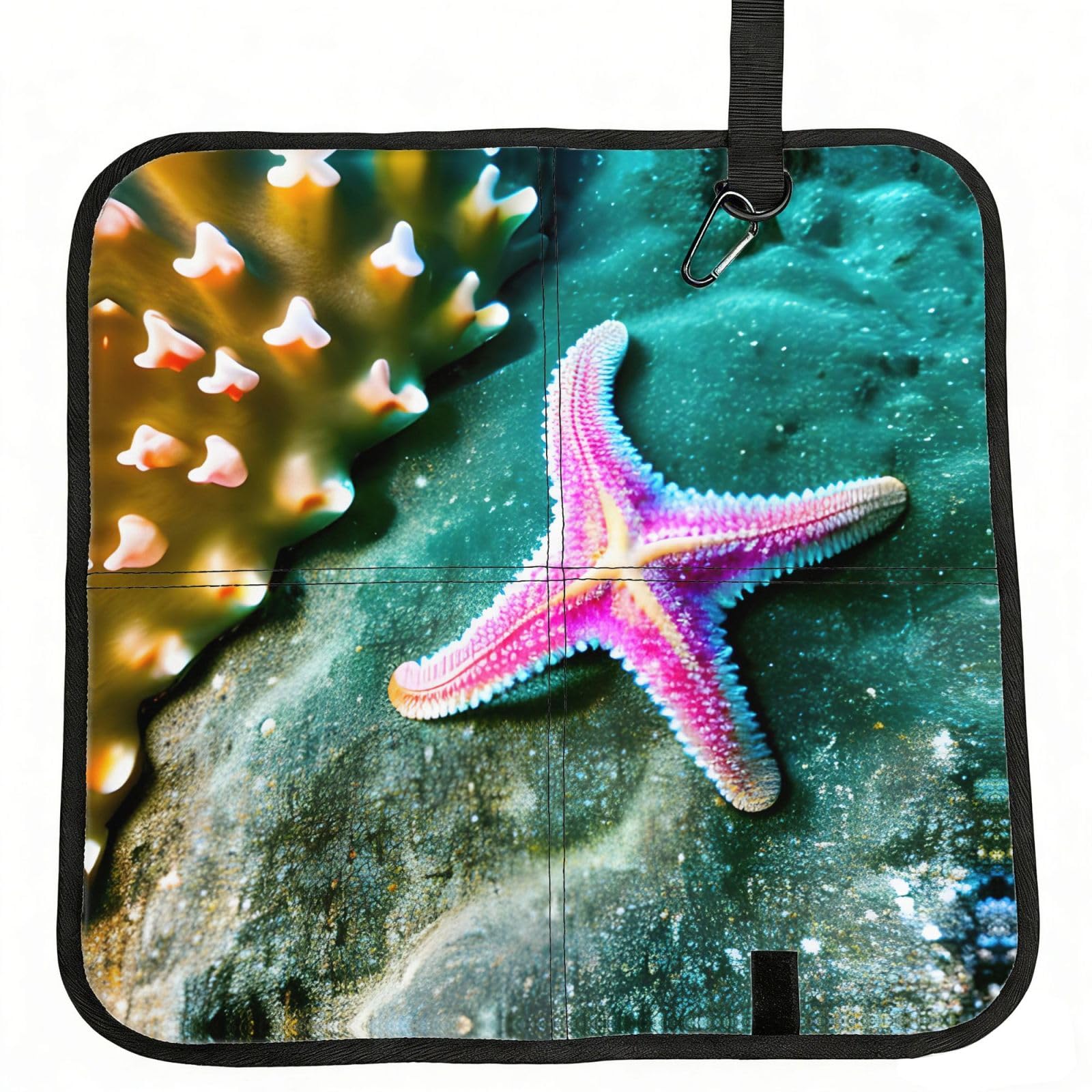 YGLHBDPBF Sea Starfish Print Camping seat cushion,Foldable Sitting Pads,Save Backpack Space for Hiking