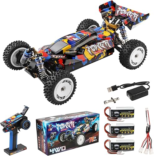124007 112 sin escobillas RC Car RTR Max 75 mph RC Trucks 2.4GHz RC Drift Car 4WD Todo Terreno Off Road Fast RC Cars con 3 piezas mejoradas 3300mah