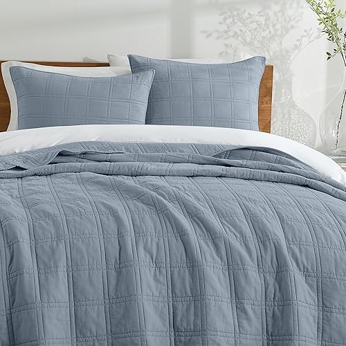 Miniatura 5 de Juego de edredón de 100 % algodón, tamaño King, 3 piezas de color amarillo y blanco a cuadros con patrón floral de granja, tamaño King, reversible,