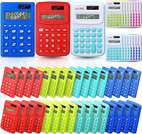Miniatura 1 de Calculadora de bolsillo de 48 piezas pequeña calculadora básica estándar alimentada por pilas mini calculadora de 8 dígitos de mano de 4 funciones