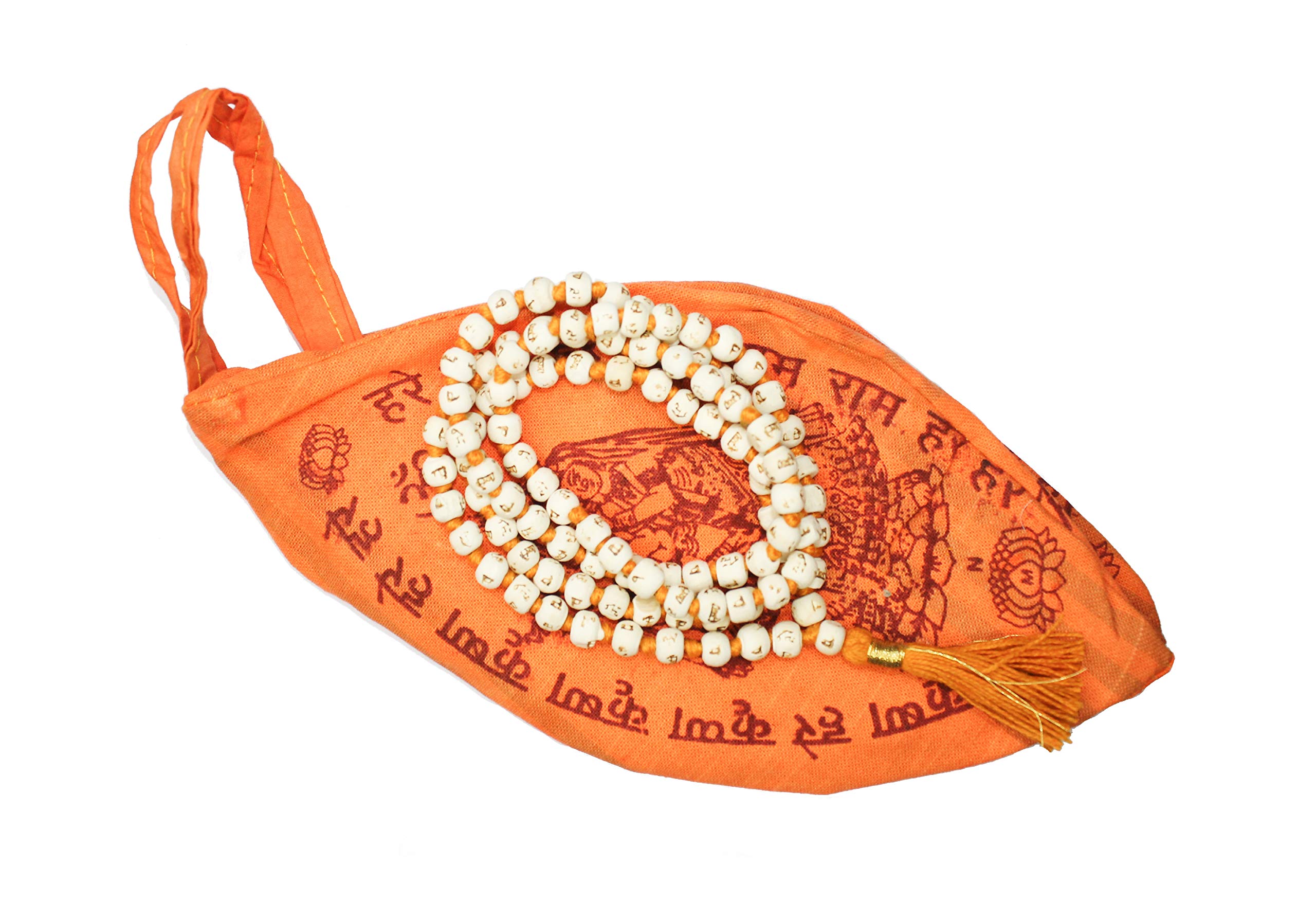 IS4A 8mm Tulsi Holy Basil |Hare Rama Hare Krishna |Japa Mala |Hindu Japa Mala |Tibetan Buddhist | Tulasi 108 + 1 Beads Necklace