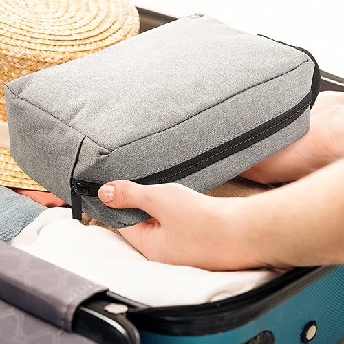 Miniatura 7 de Paterr 16 piezas de neceser de viaje para mujeres y hombres, bolsa de afeitar grande resistente al agua, bolsa de cosméticos colgante con asa y