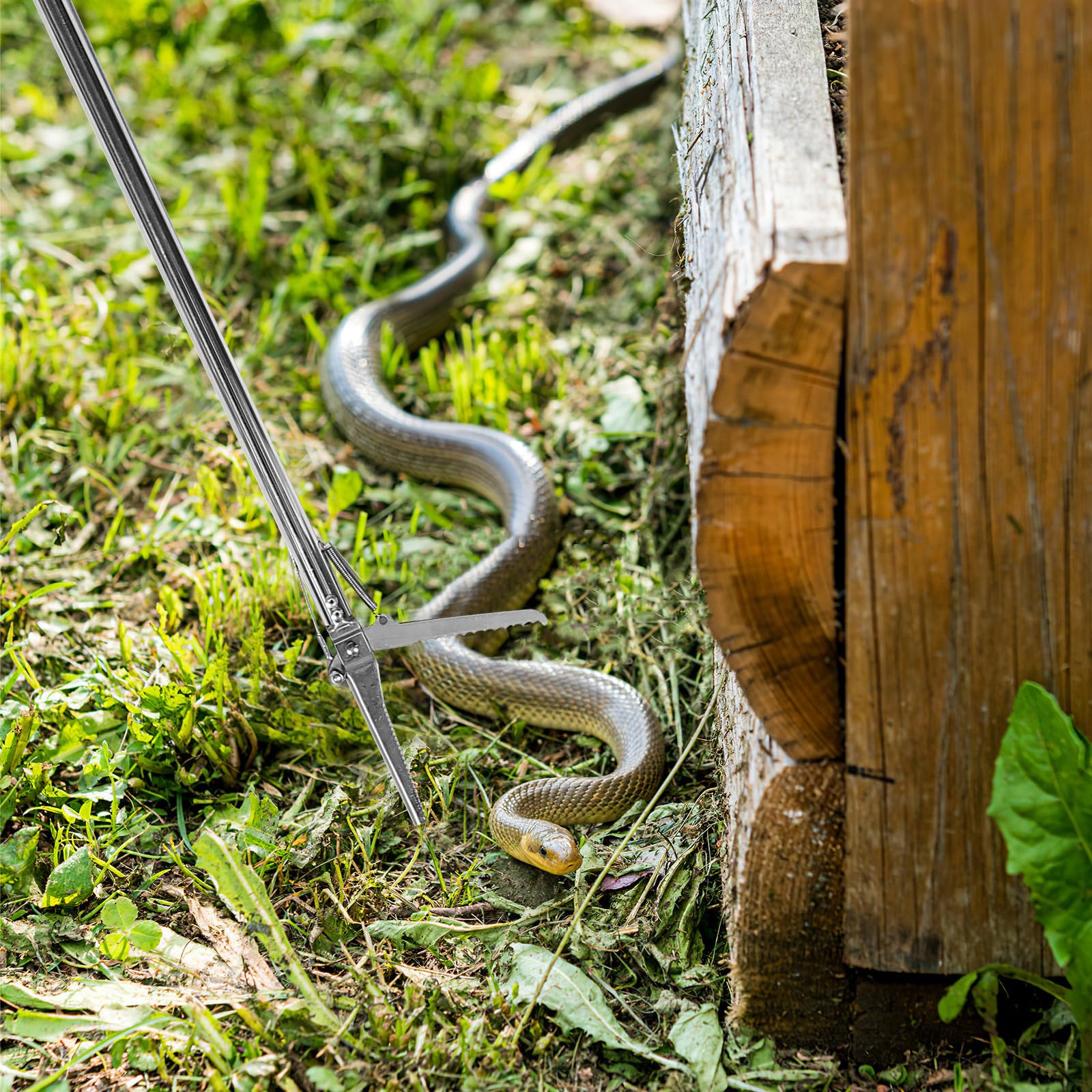 LALAFINA Pinze per Acchiappa-Serpenti in Acciaio Inossidabile 48 Pollici Funzione Pieghevole e Design Antiscivolo per Uso in Zoo da Giardino e Ambienti Esterni