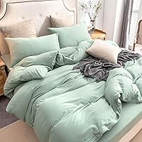 Vista 48 de PURE ERA Juego de funda de edredón de punto de jersey, 100% algodón, súper suave y cómodo, juego de ropa de cama de 2 piezas con cierre