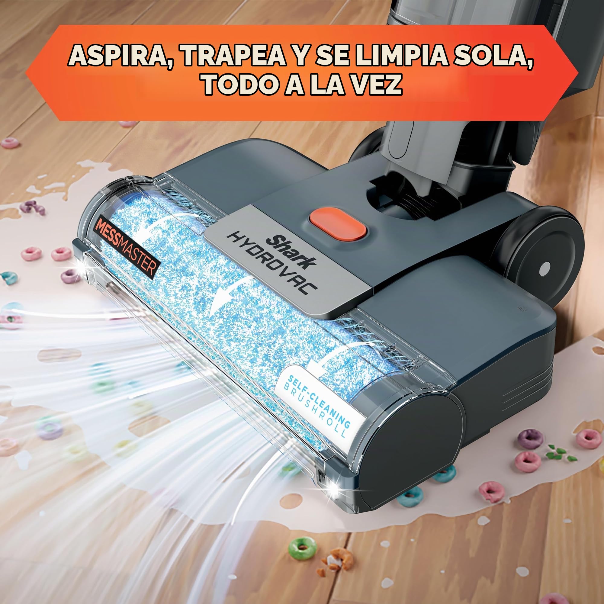Shark Corded 3-in-1 Vacuum HydroVac MessMaster-Sistema de aspiración, fregona y autolimpieza con Cable 3 en 1, para Suelos Duros y alfombras de área, WD161, Plástico, Navy