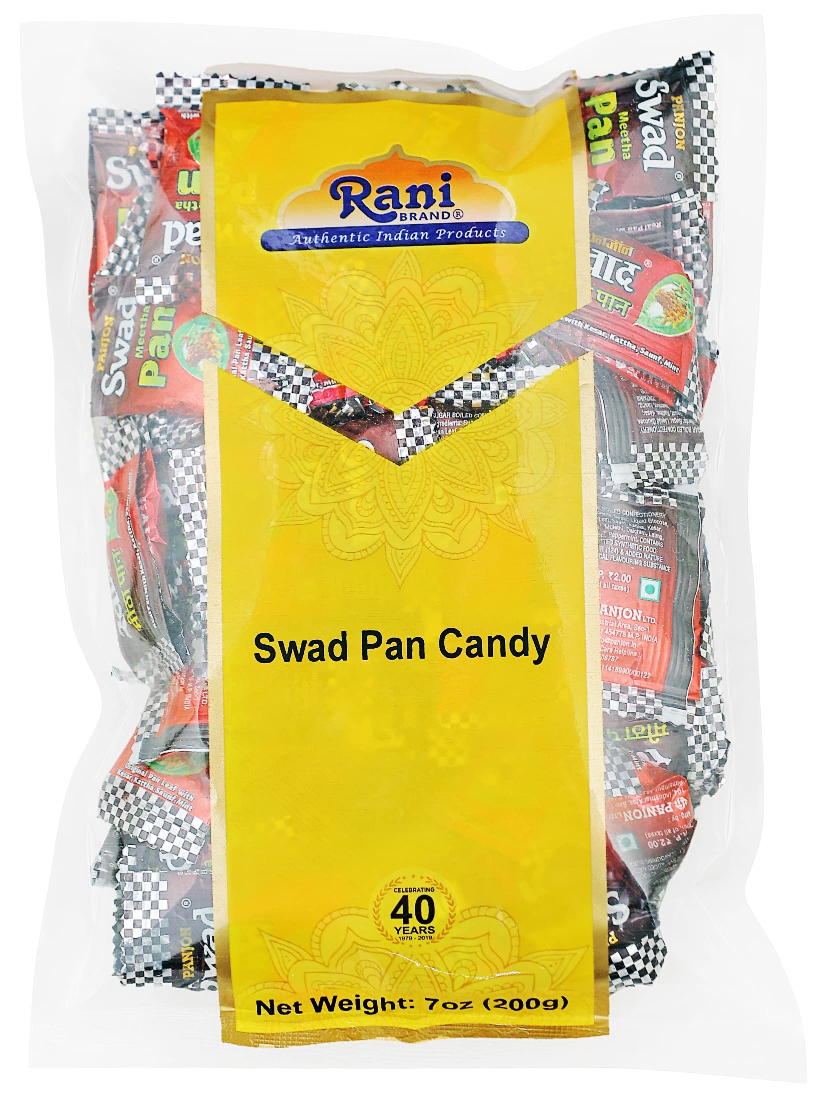 Rani Swad Pan Candy 7oz (200g) Individually Wrapped ~ Indian Tasty Treats | Vegan | Gluten Friendly | NON-GMO | Indian Origin