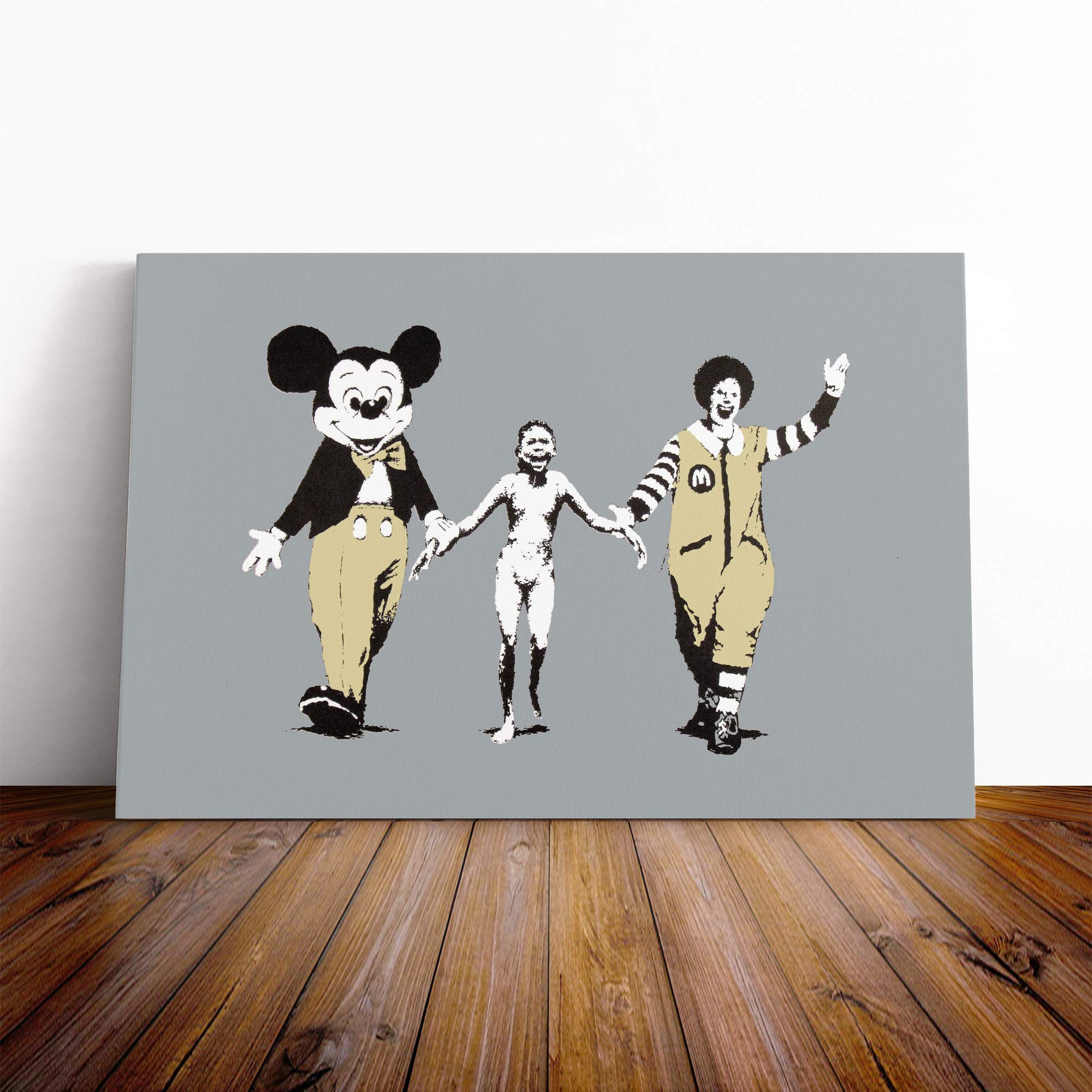 Banksy Napalm Graffiti Wall Art Canvas Print | Gallery Wrapped 30mm Frame Wall Decor | 24x16 inches | Ready to Hang | Pop Art Picture | Living Room Bedroom Lounge Office
