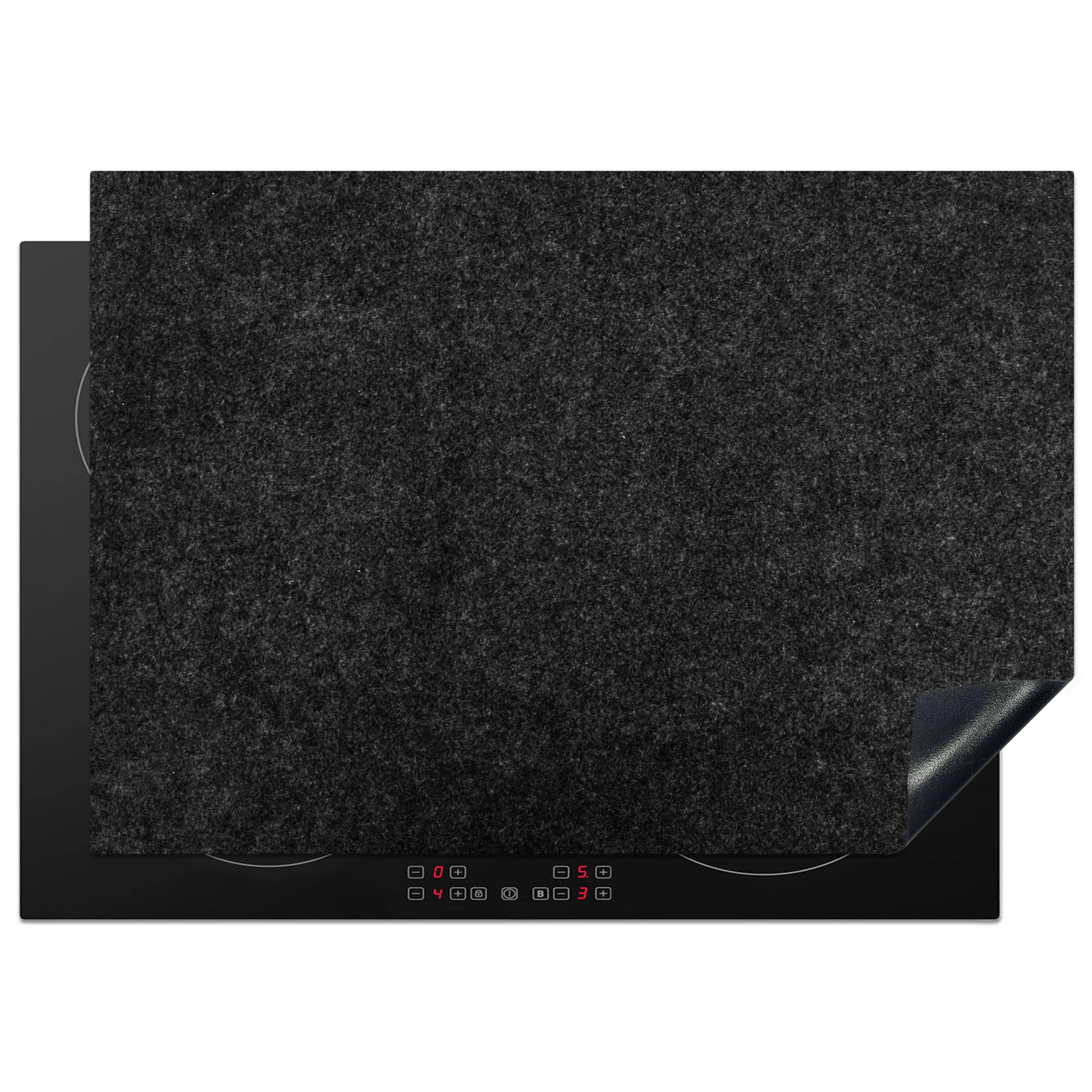 KitchenYeah© Induction Hob Protector Mat 20.5"x29.5" / 75x52 cm Stove Cap Top Cover Kitchen Cooker Covers for Electric Hobs Vinyl Granite - Black - Granite Structure - Dark
