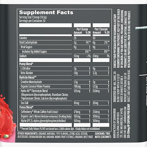 Miniatura 2 de Sunwarrior Bebida energética en polvo para antes del entrenamiento  Suplemento vegano a base de plantas  Bombea, hidrata, enfoque, resistencia y