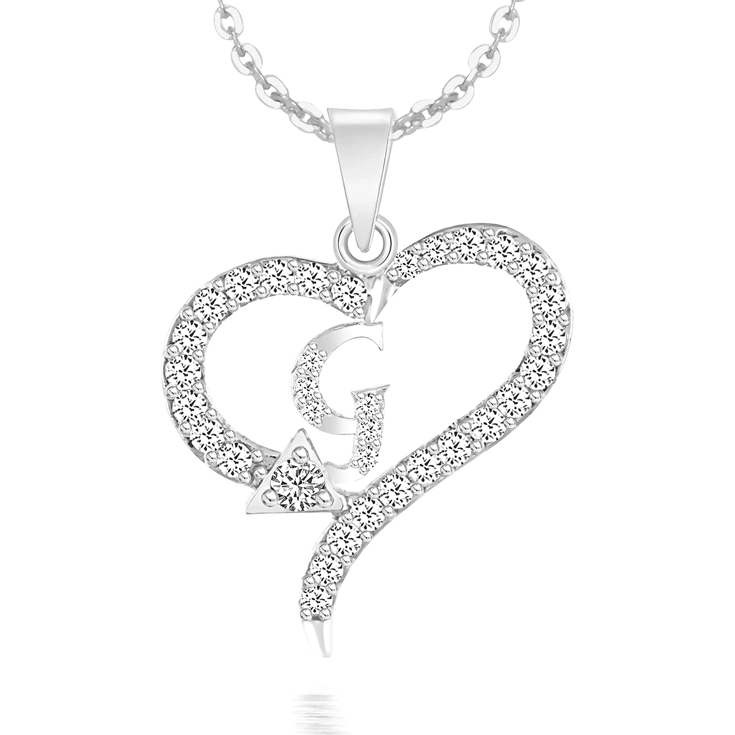 kanak jewels Spade shape G Letter Fashion Jewellery Valentine Gift Alphabet Heart Chain Necklace pendant for girls women men boys girlfriend Jewellery Gold-plated Cubic Zirconia Alloy Brass Pendant-picture-41