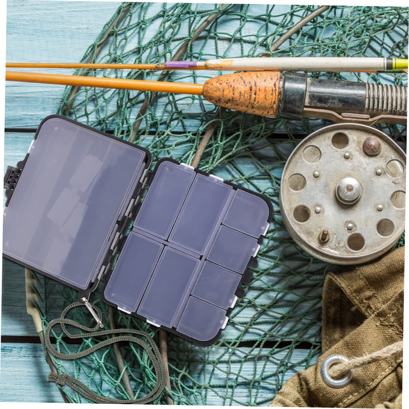 VICASKY 4pcs Fishing Lure Box Durable Ice Rod Case with Removable Dividers Translucent Cover for Easy Access Fishing Accessory for Tackle Organization