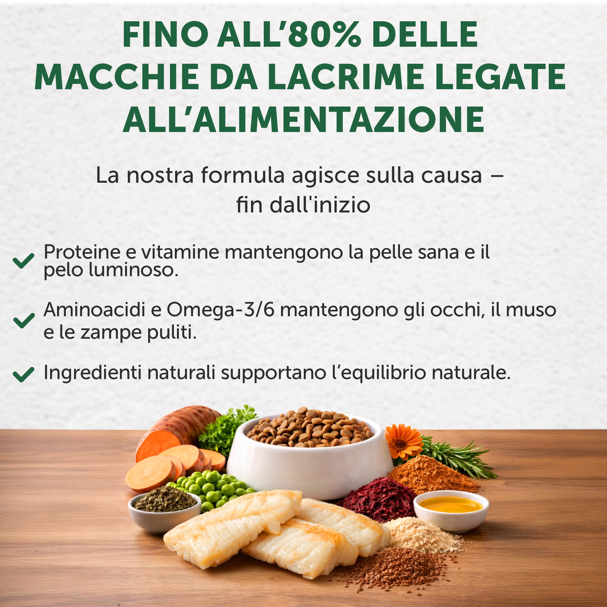Nature’s Protection Superior Care Crocchette Cani ad Alto Contenuto Proteico - Cibo per Cani Junior Bianchi Ipoallergenico con Pesce Bianco - Omega 3 e 6 - Contro le Macchie da Lacrimazione (1,5 kg)