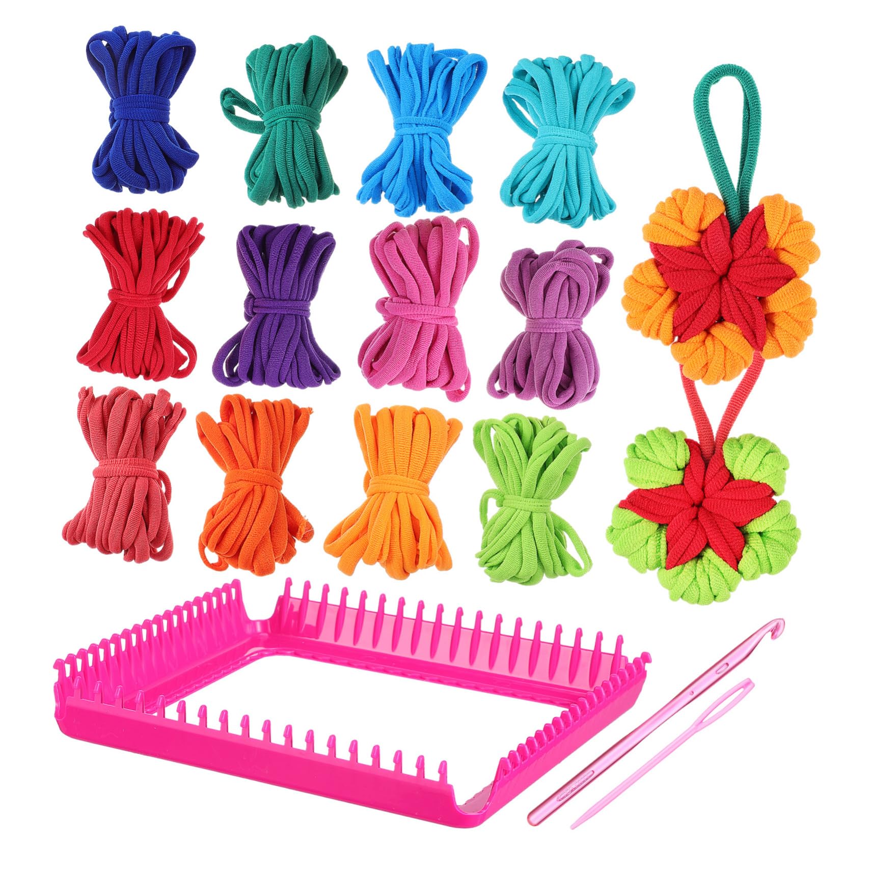 DIYEAH Beginner Knitting Kit 1 Set Weaving Loom Kit for Boys and Girls Boys Pot Holder Loom Loops Refill Craft Sets