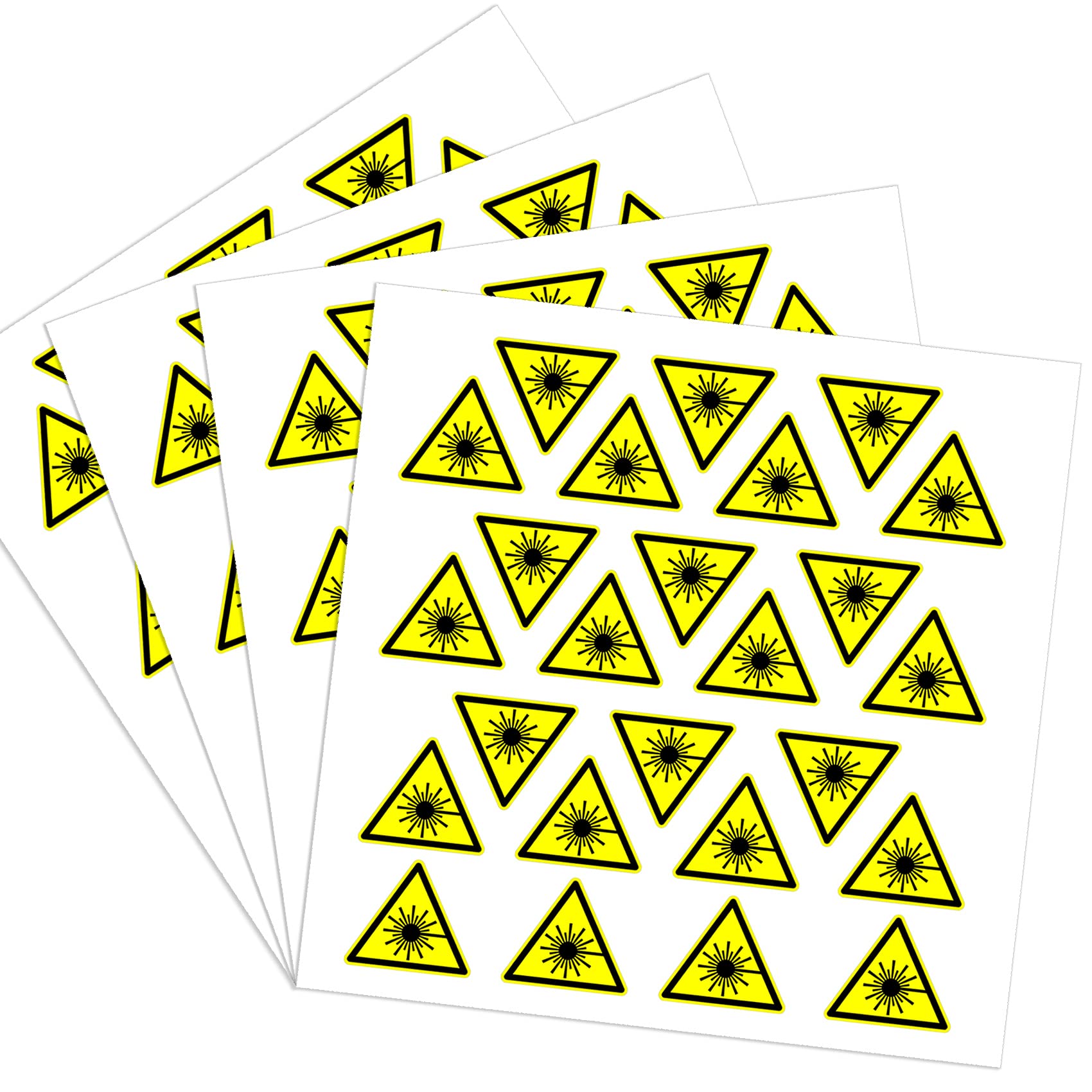 dealzEpic - Laser Hazard Caution Sign - Yellow Triangle Warning Sticker - 2 cm (0.8 inches)
