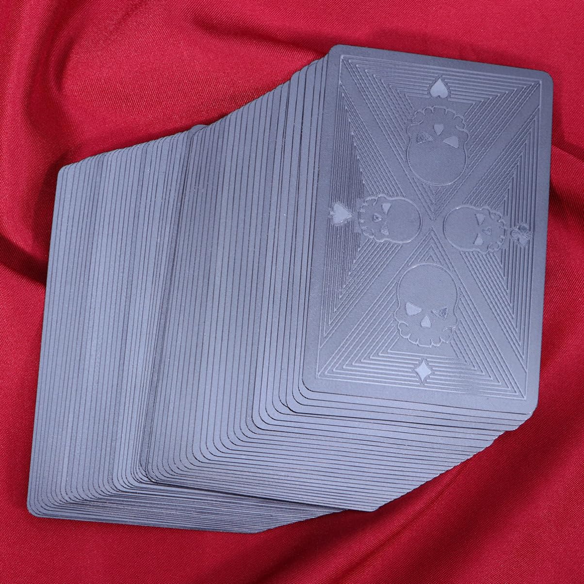 Toyvian 3pezzi Carte Poker Nere Con Design Creativo Per Gioco Da Tavolo Casa e Ufficio Stile Teschio Massima Privacy e Resistenza Per Feste e Riunioni Familiari