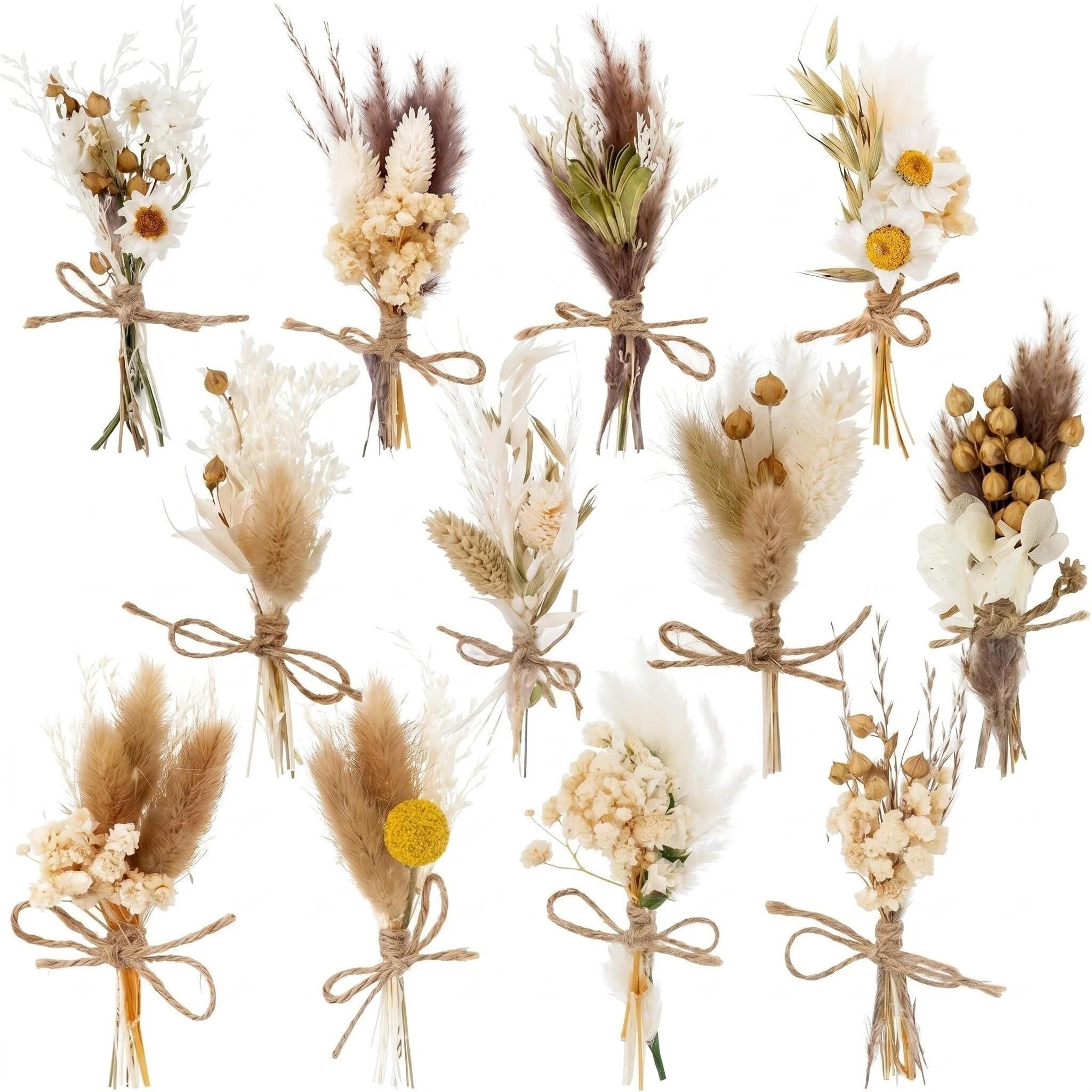 Mtbricey 12 Bundles Mini Dried Flower Bouquet Natural Real Dried Flowers，D