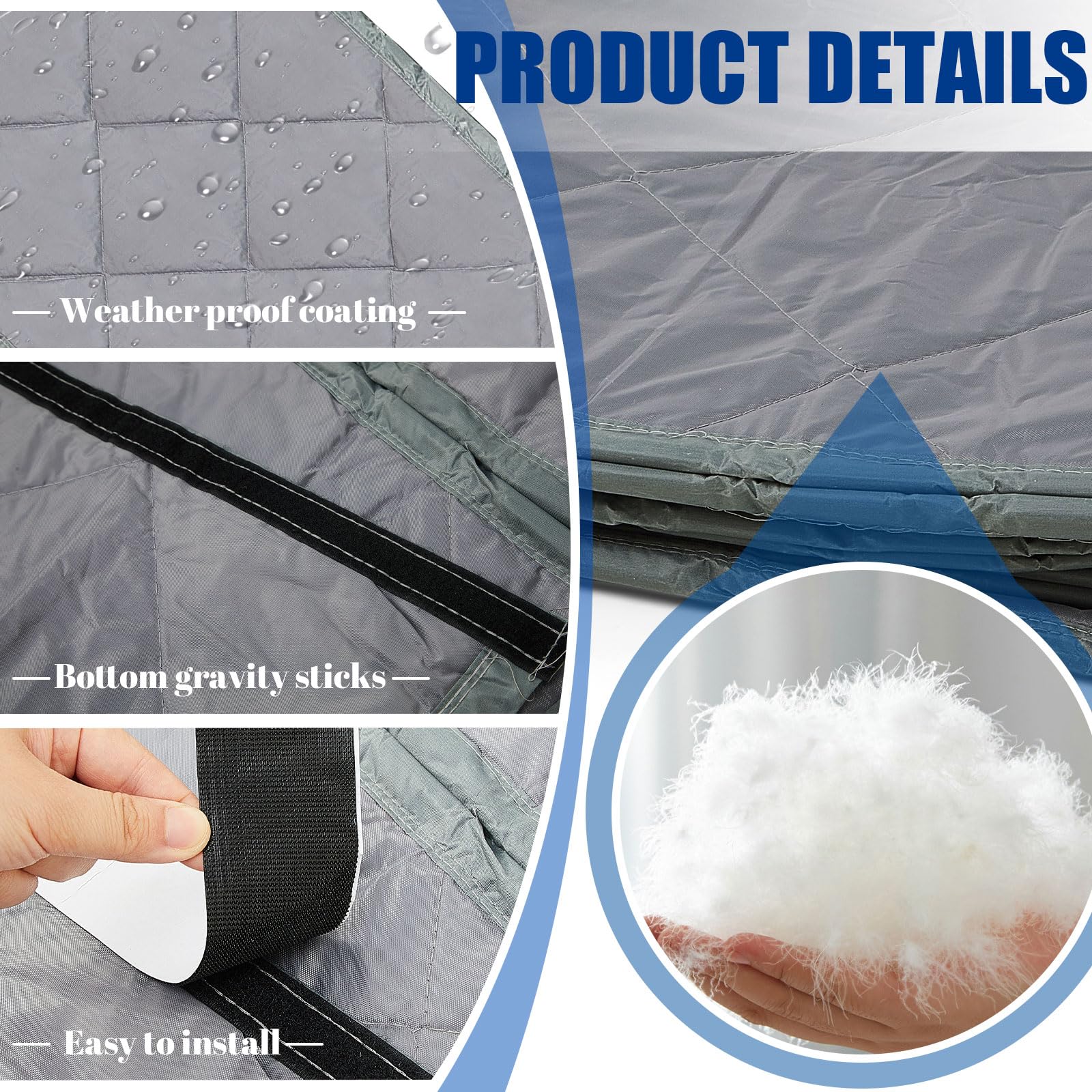 Peryiter Magnetic Thermal Insulated Door Curtain Fit 32 x 80 in Door Cover Curtain Doorway Wind Soundproof Blanket with Automatic Closing Oxford Removable Screen Door, Cool in Summer, Warm in Winter