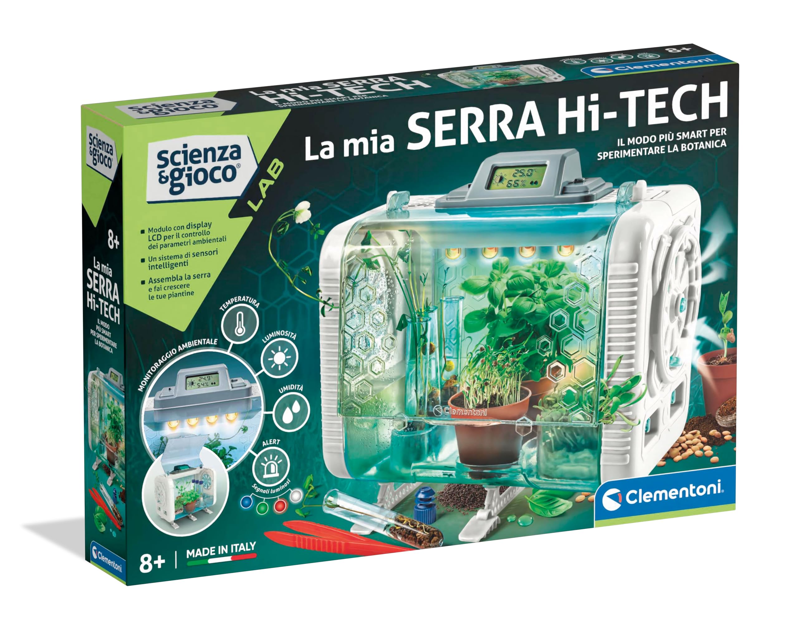 Clementoni Mini Serre - Kit Botanique Enfant 7 Ans+ Avec Graines, Pots, Tourbe - Jeu éducatif Scientifique