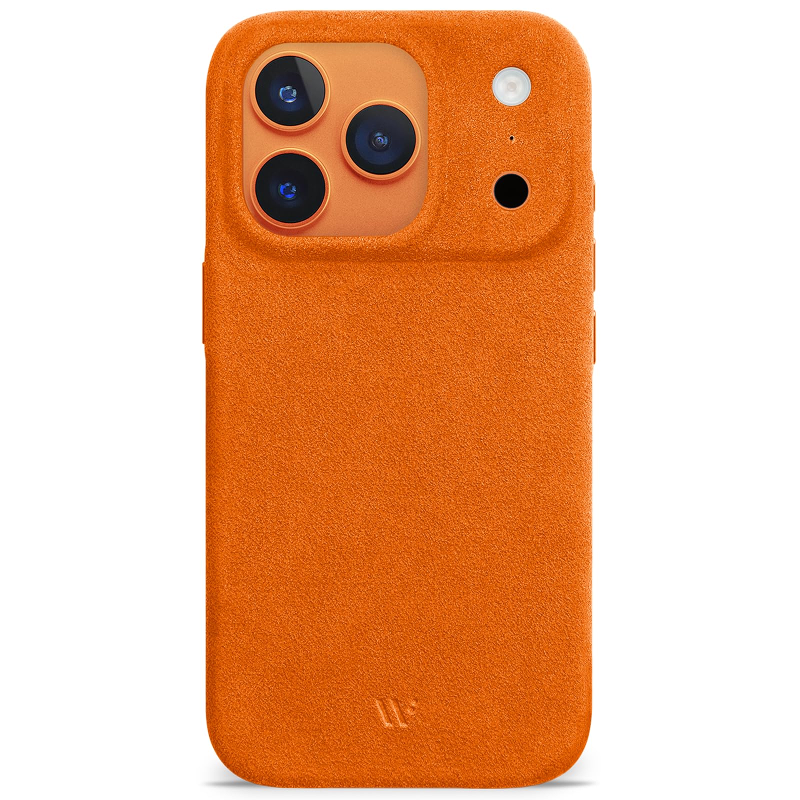 WIIUKA - Custodia protettiva in Alcantara per iPhone 17 Pro Max fatta a mano - Extra sottile - Alternativa alla pelle - Scio Alcantara - Arancione