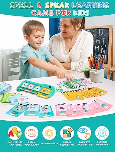 Miniatura 2 de Tarjetas didácticas parlantes para el aprendizaje de niños pequeños juguetes de aprendizaje del alfabeto, juegos de ortografía a juego con 224