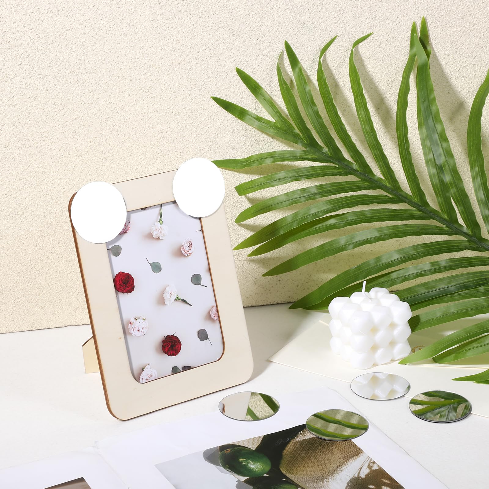 20Pcs Mini Size Acrylic Round Mirror, 2 Inch Adhesive Small Mirrors for Crafts, Acrylic Round Mirror Wall Stickers for Wall and Table Decor, DIY Home Projects, Decorations, Arts and Crafts Supplies