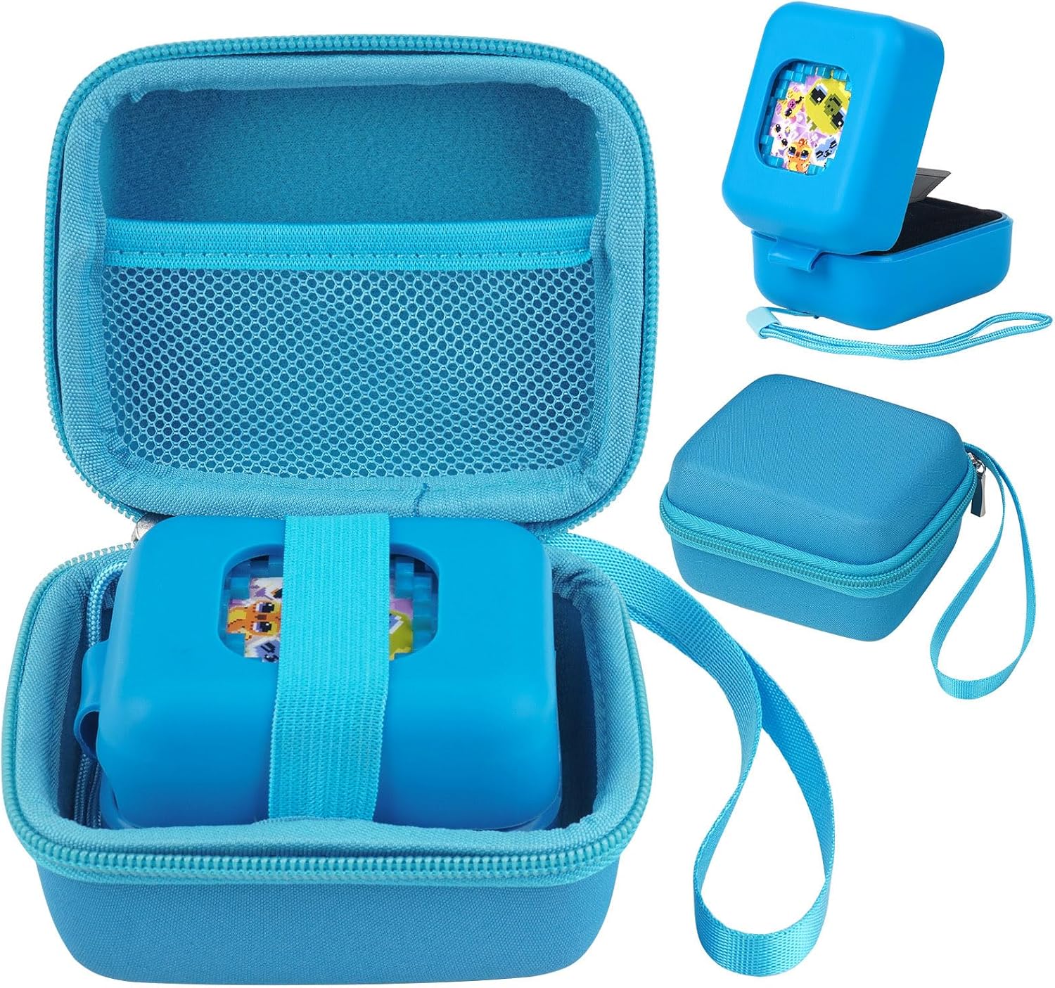 MGZNMTY Carrying Case and Silicone Case for Bitzee Magicals Interactive Toy Digital Pet - Protective Skin Cover for New Bitsy Electronic Virtual Pet (Magic Blue) For Bitzee Magicals Blue