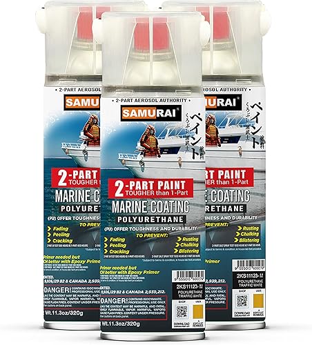 Pintura en aerosol para Marine SAMURAI - Pintura en aerosol marina de poliuretano de 2 partes con protección resistente a los rayos UV y a la