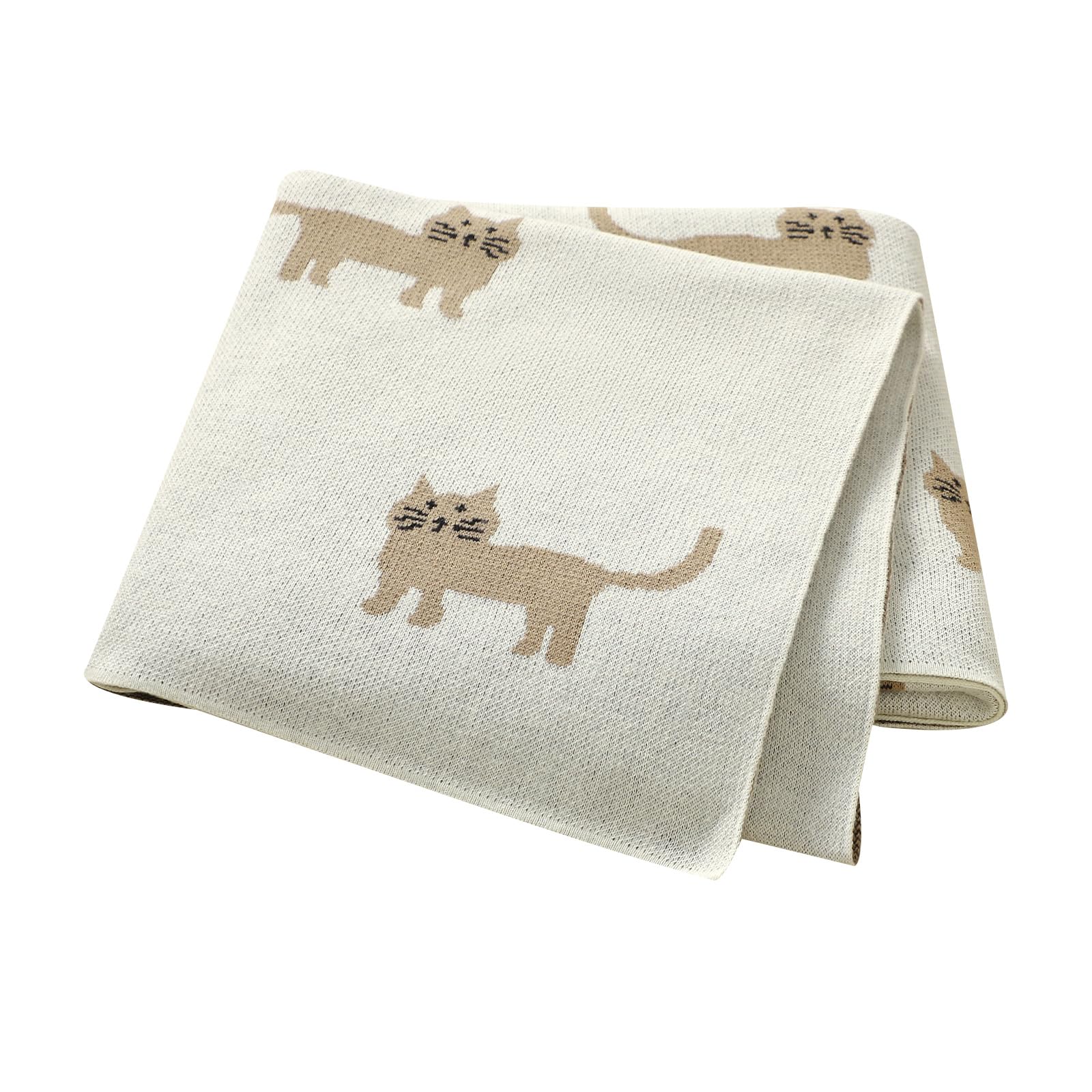 Hadetoto Baby Blanket for Newborn Soft Cozy Knitted Cotton Blankets Baby Essentials Gifts for Newborn Girl Boy 100 x 80cm