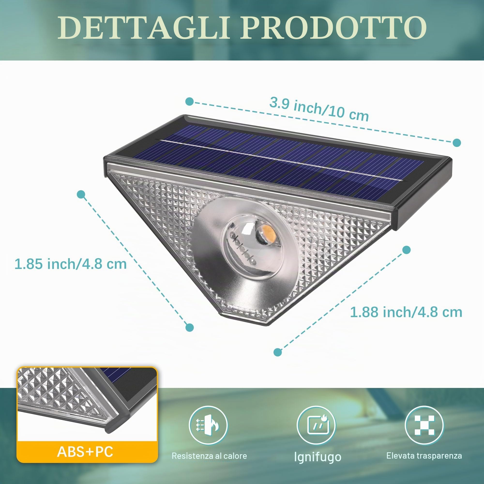 Solpex Luci solari per esterni, 8 pezzi, luce per scale, impermeabile, illuminazione a LED per scale esterne, gradini, recinzione, cortile, terrazza, grondaia, sentiero, decorazione, bianco caldo