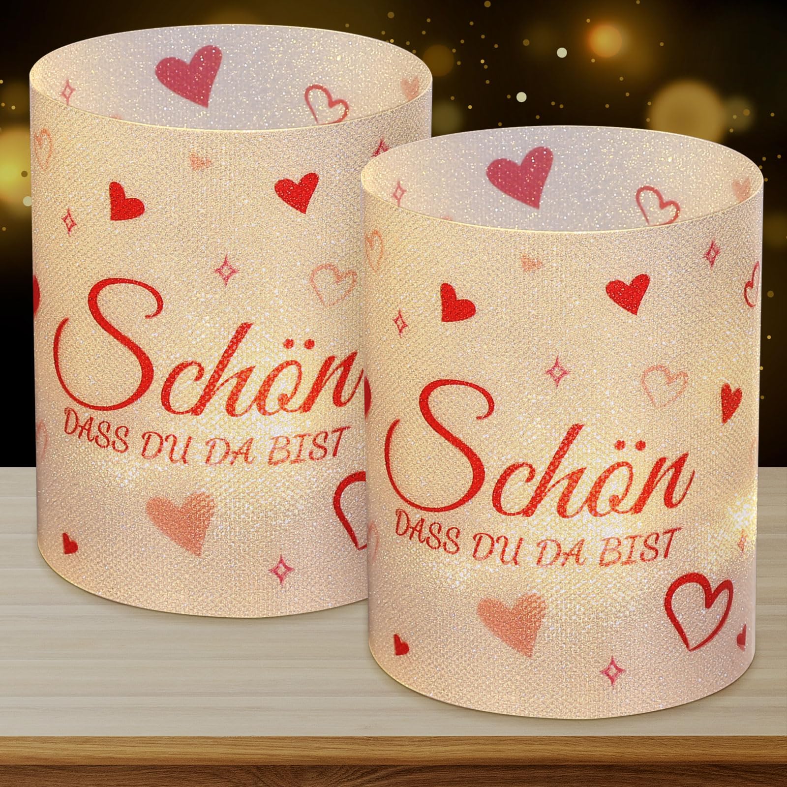 Naler 12 Stück Windlicht Tischdeko mit Aufschrift Schön DASS