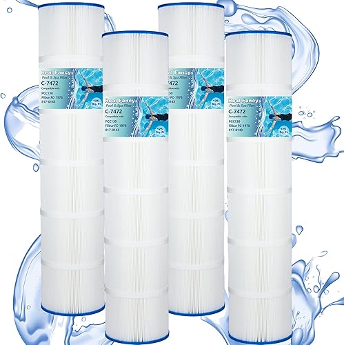 Paquete de 4 cartuchos de filtro de piscina CCP520 para Pentair Clean and Clear 520, Unicel C-7472, PCC130, Filbur FC-1978, FC-6475, R173578,