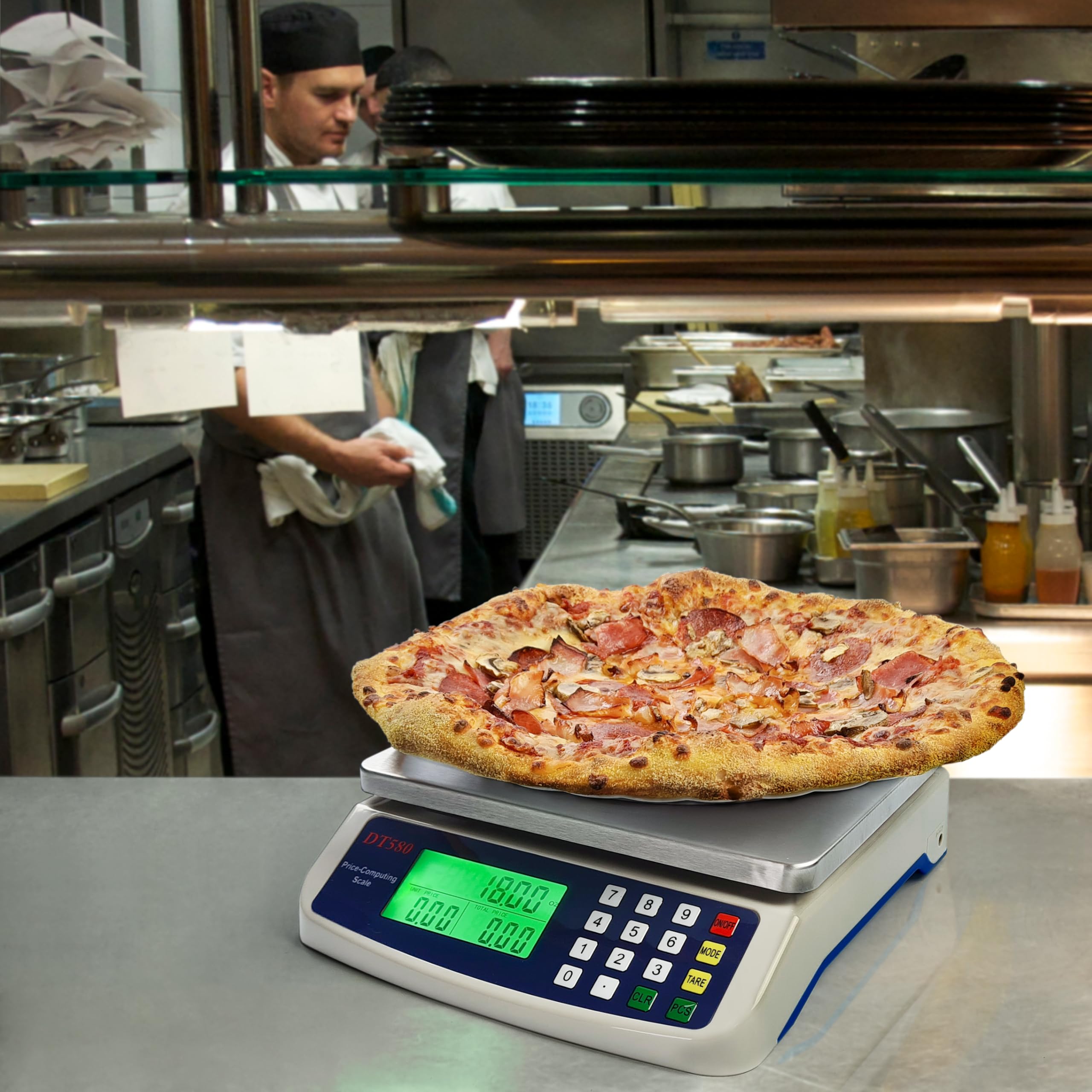 Eosphorus Handelsübliche Lebensmittelwaage, 40 kg, Küchenwaage, Deli-Waage, digitale Fleischwaage, Preis-Computing, Lebensmittelmarkt, Restaurant, Wiegen von Pfund, Unzen, Kilogramm, Gramm