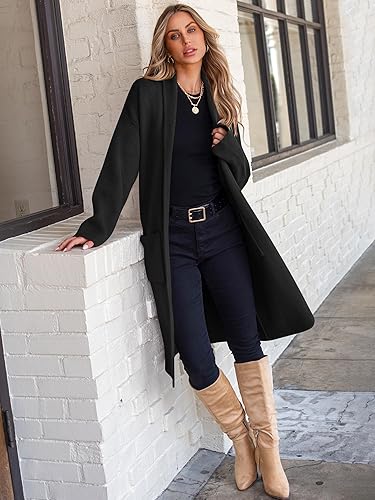 Miniatura 6 de ANRABESS - Cárdigan largo para mujer, suéter de tamaño extragrande con parte frontal abierta, abrigo de punto 2024, prendas de moda de otoño y