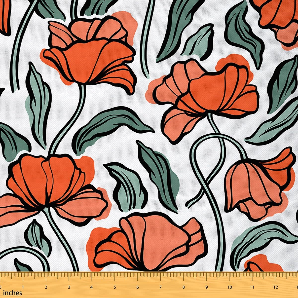 Floral Fabric by The Yard for Women Men Adult Kids Flower Waterproof Outdoor Fabricy Garden Upholstery Fabric for Chairs Botanial Reupholstery Fabric Decor 2 Yards (L184*W150cm)