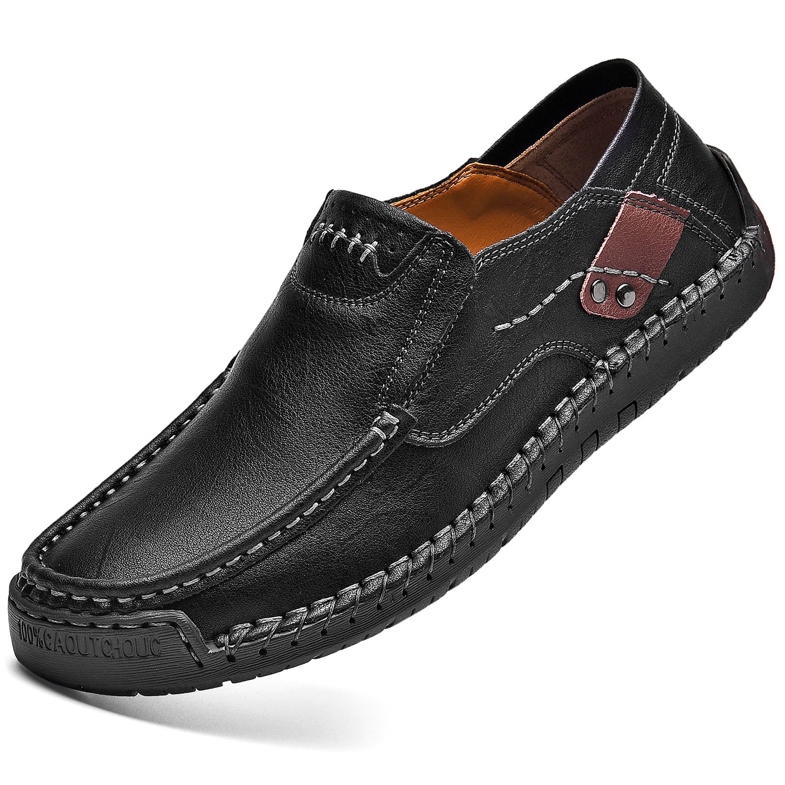 Shaire Men's Slip On Casual Shoes Comfort Fashion Loafers Driving Shoes for Men Black