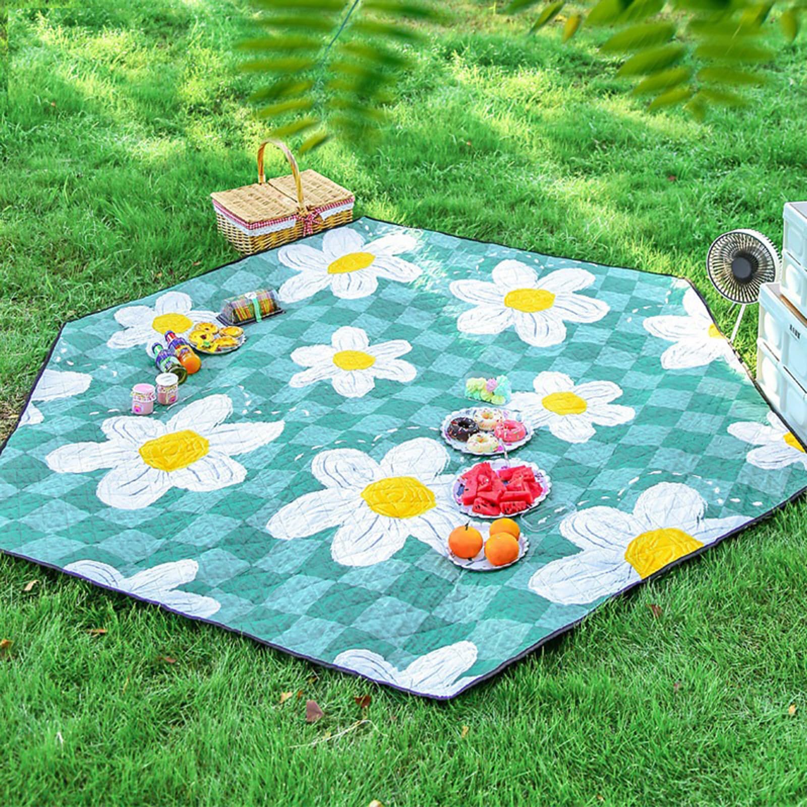 2pcs Coperta da Picnic Impermeabile Pieghevole Grande Telo Spiaggia Antisabbia Telo da Mare Grande Coperta da Spiaggia Tappetino da Picnic Telo da Campeggio Parco Giardino Spiaggia