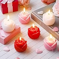 Vista 1 de Funnymoom 8 velas de San Valentín con forma de rosa, velas aromáticas de aromaterapia en forma de rosa para San Valentín, despedida de soltera
