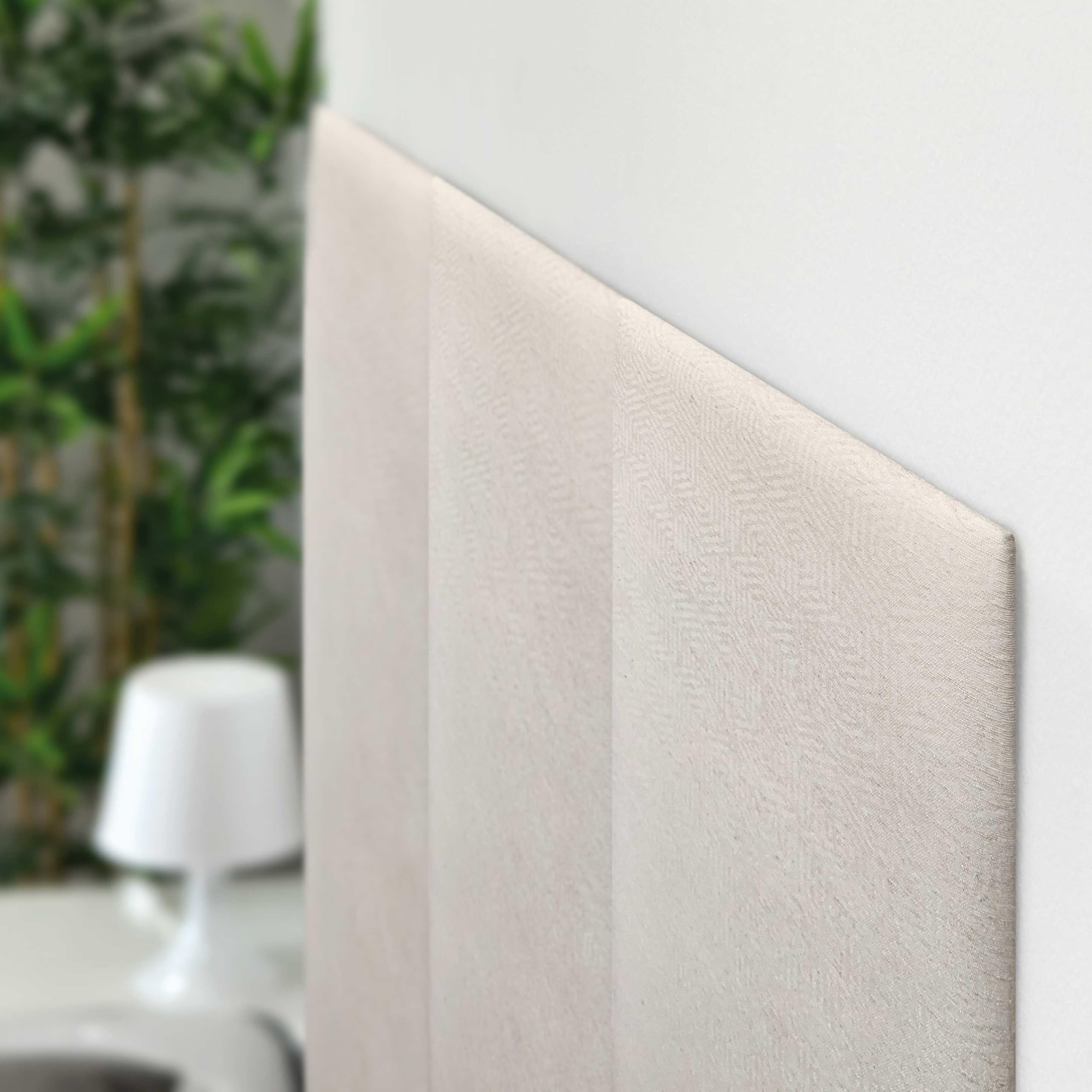 DHOME Cabecero Tapizado en Tejido Luxury Antimanchas Diseño Modular Vertical Autoadhesivo Cabezal Cama Dormitorio Acolchado (Ethnic White, 110cm, Altura 80cm, x3)