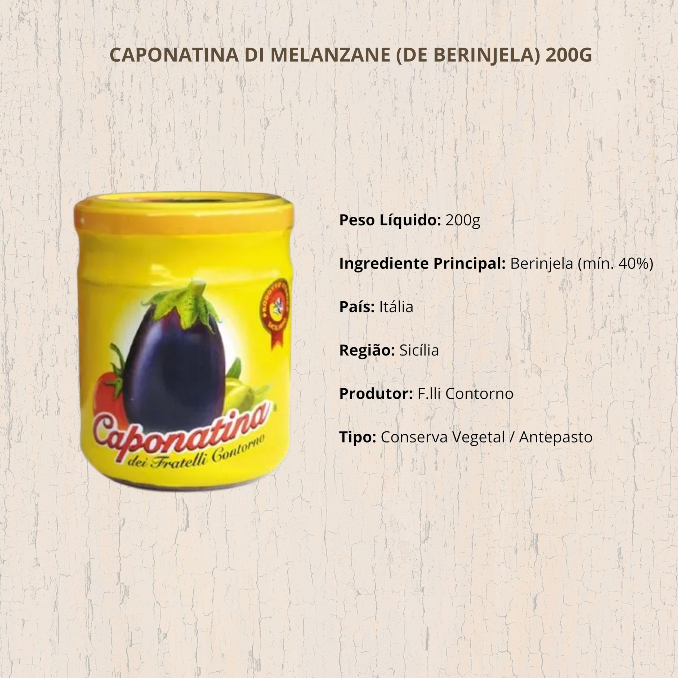 Caponatina di melanzane gr 200 in vasetto di vetro
