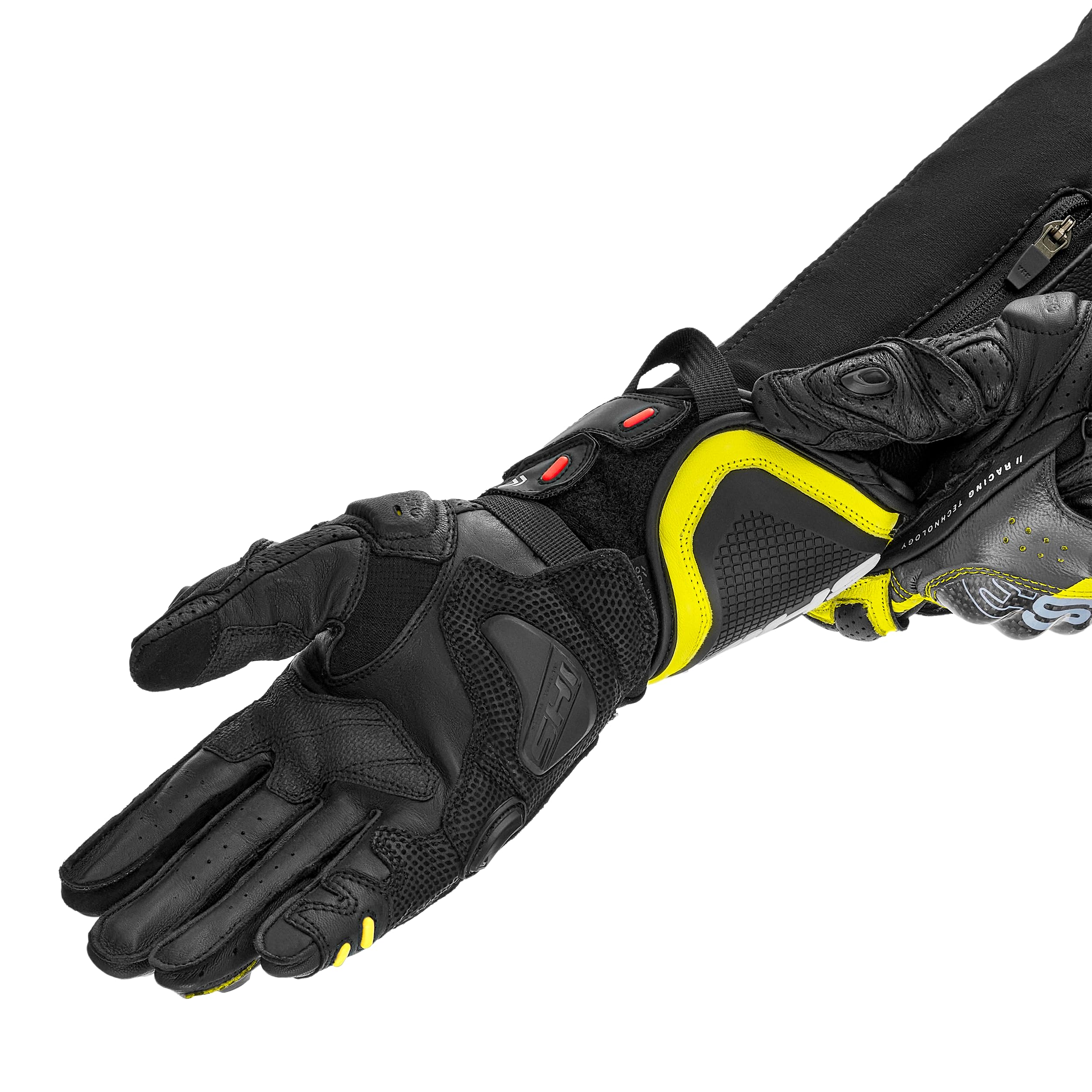 SHIMA RS-3 Guantes Moto Mujer Cuero Homologados Largo Verano Motos Guante Ventilado Certificatos Con Protección Motorista Racing Protecciones Ventilación Verão (Femenino, Negro, XS)