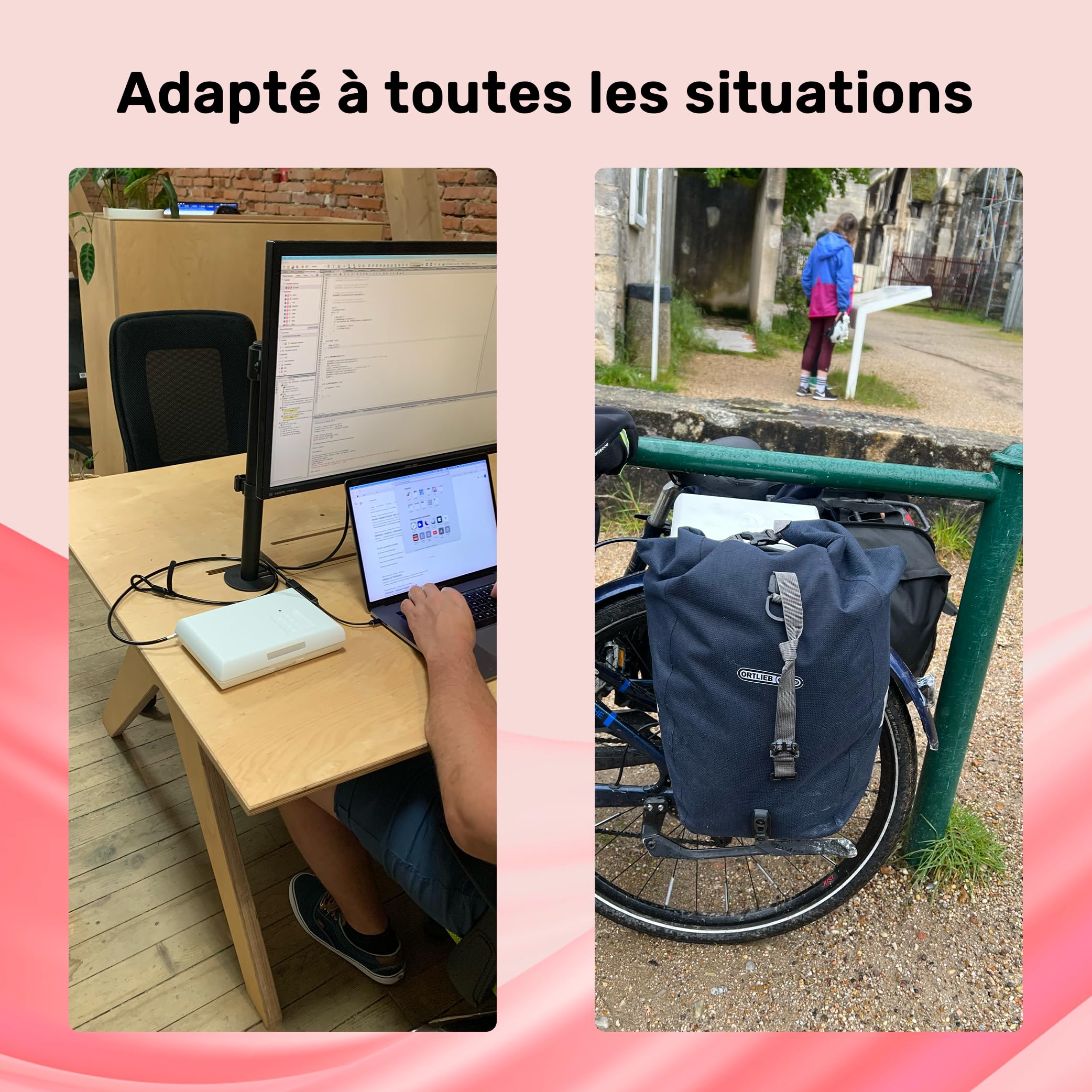 UpLock V1 : Mini coffre fort portable avec verrouillage interne et alarme, coffre nomade pour sécuriser vos objets en voyage : camping, hôtel, au bureau, à la maison, coworking etc…