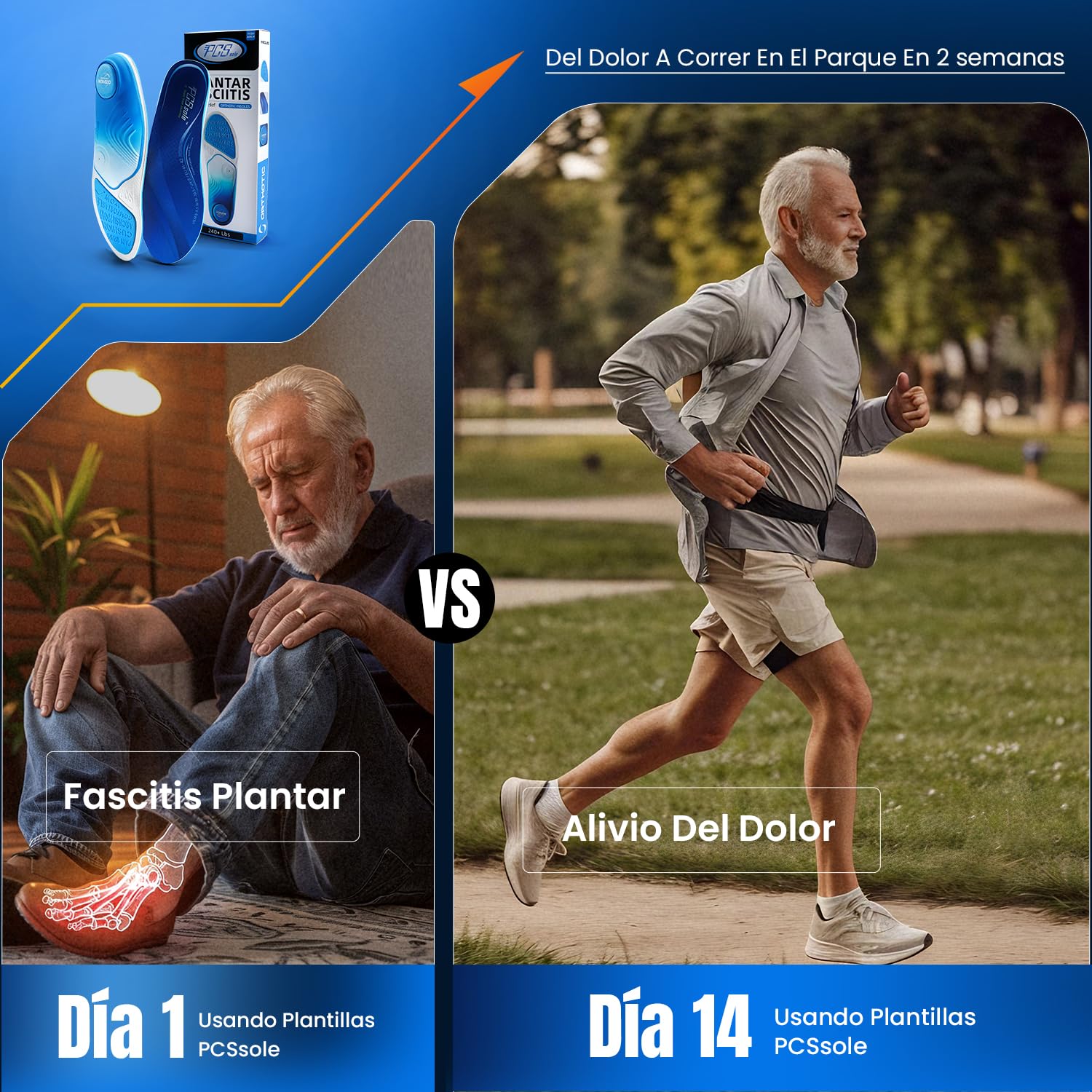 PCSsole Plantillas Ortopédicas Gen 2 | Para Espolón Calcáneo, Pie Plano & Molestias en los Pies | Ideal para Jornadas Enteras de Pie - 5