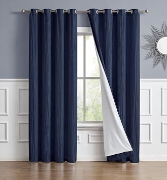 Dainty Home Blackout Curtains for Bedroom & Living Room 2 Panels 54" W x 84" L 108" Total Room Darkening, Noise Reducing, Thermal Insulated Drapes Blackout Shades with Grommets, Washable