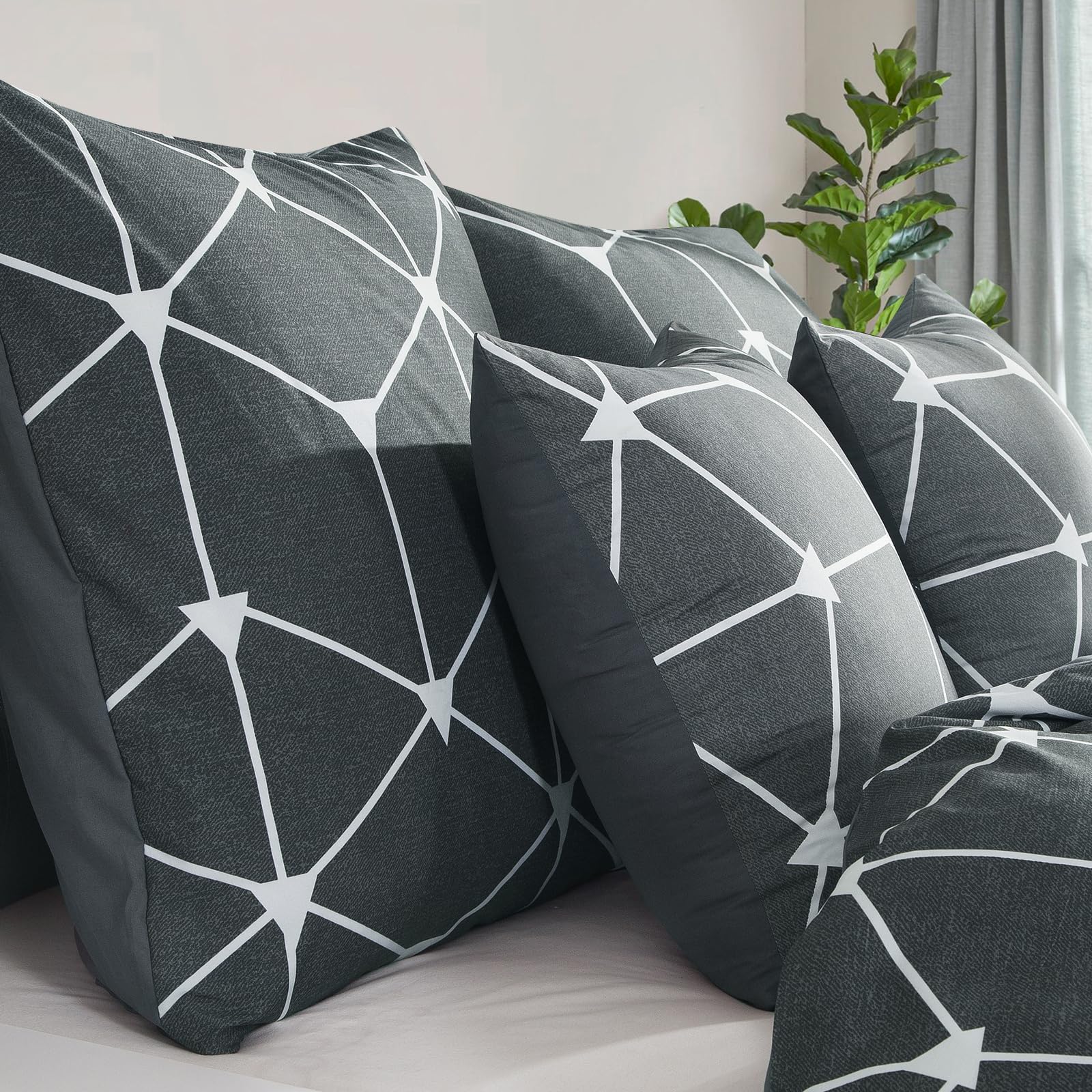 RUIKASI Beddengoed, 220 x 240 cm, 3-delig, dubbelzijdig beddengoed